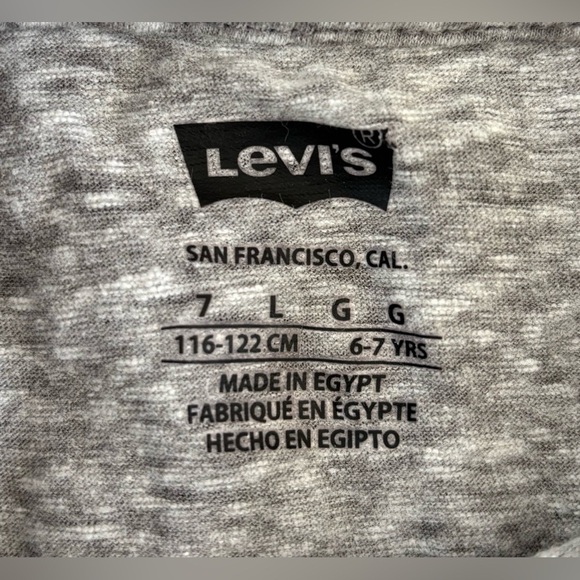 NWT Levi's Henley Tee Shirt Boys Lg (6-7 Yrs) Gray Black Pocket Colorblock - Picture 5 of 8